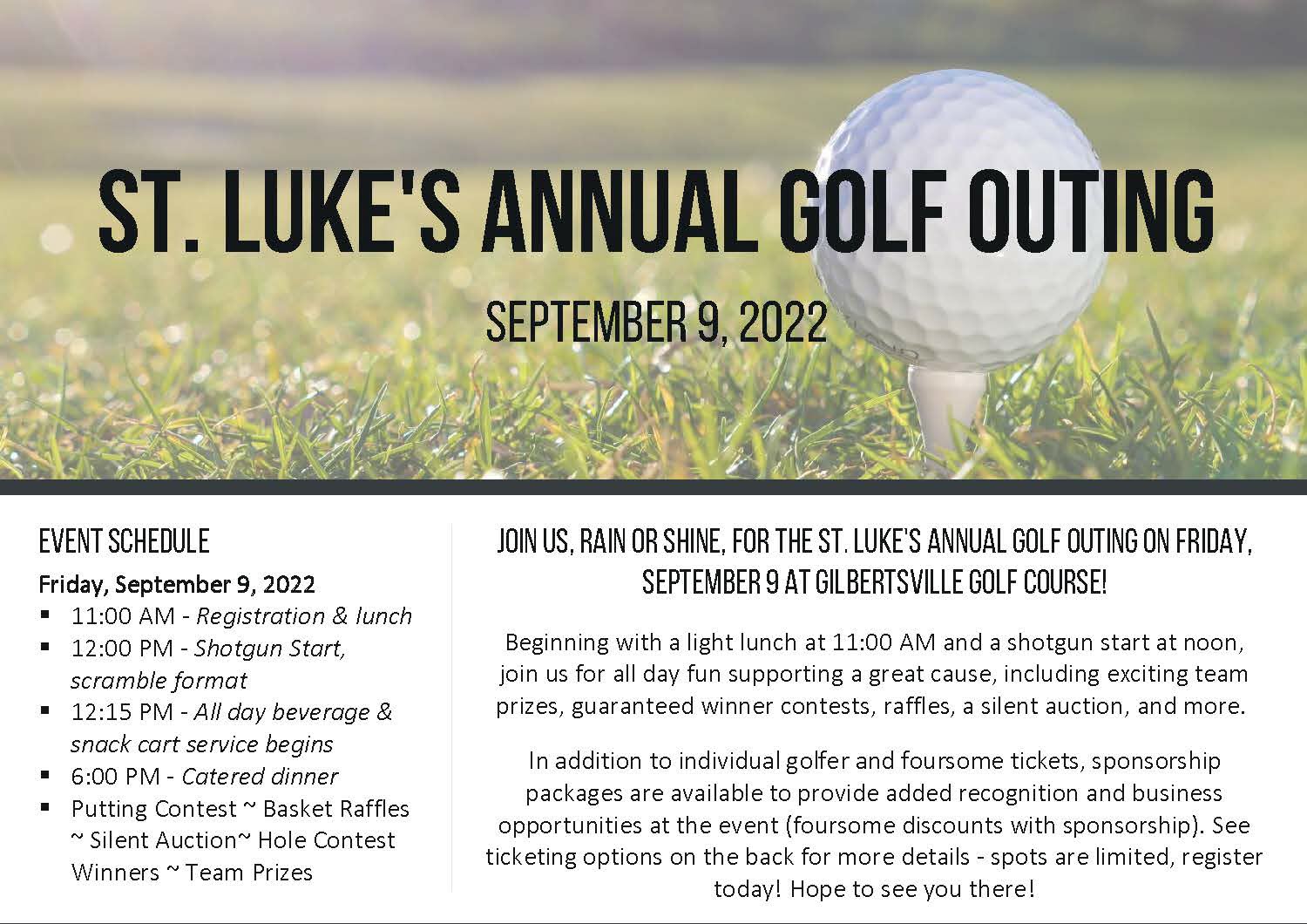 St. Luke's Annual Golf Outing 2022